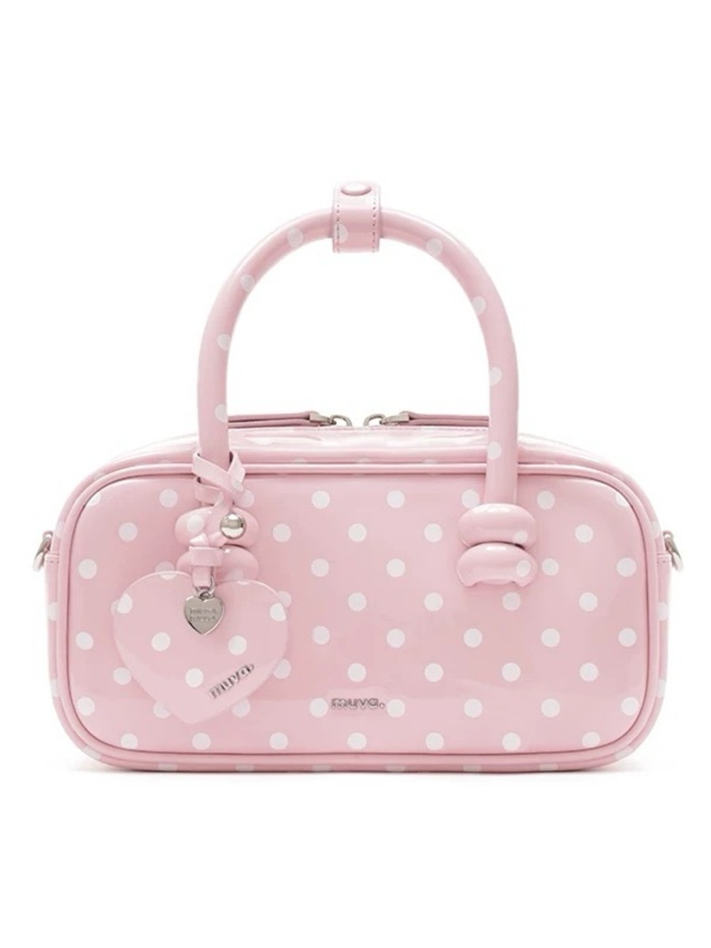 Pink Polka Dot Top-Handle Mini Bag